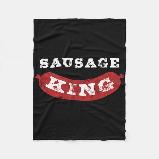 Couverture Polaire Saucisson King Funny Distressed Bbq (Devant)
