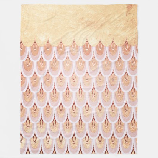 Couverture Polaire Saumon brillant Parties scintillant rose Sirène éc (Devant)