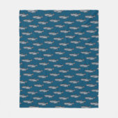 Couverture Polaire Saumon Motif PNW Pêche Poisson Cosy (Devant)