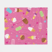 Couverture Polaire Saupoudrer, cupcakes, glaces et coquelicots (Devant (Horizontal))