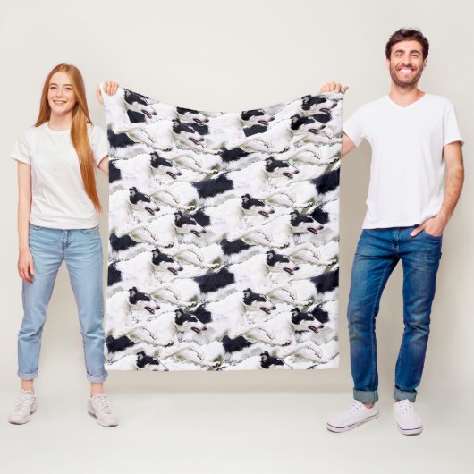 Couverture Polaire Saut du jet d'ouatine de peluche de barzoï (En situation)