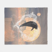 Couverture Polaire Sauter de dauphin d'un coeur fait d'eau (Devant (Horizontal))