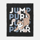 Couverture Polaire Sauter Purr Jump : Conception de chat joueuse avec (Devant)