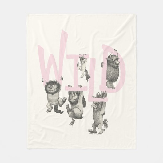 Couverture Polaire SAUVAGE | Wild Things et Max - Rose (Devant)