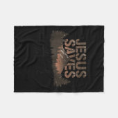 Couverture Polaire Sauvé par Jésus  (Devant (Horizontal))