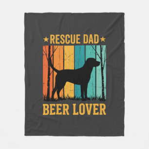 Couverture Polaire Sauver Papa Amateur de Bière Chien Vintage