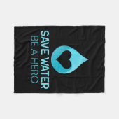 Couverture Polaire Sauvez De L'Eau - Soyez Un Héros. De l'environneme (Devant (Horizontal))