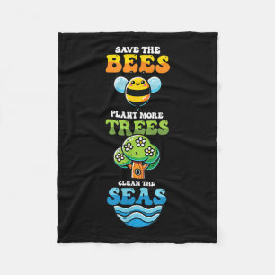 Couverture Polaire Sauvez les abeilles Plantes Arbres Mer propres De