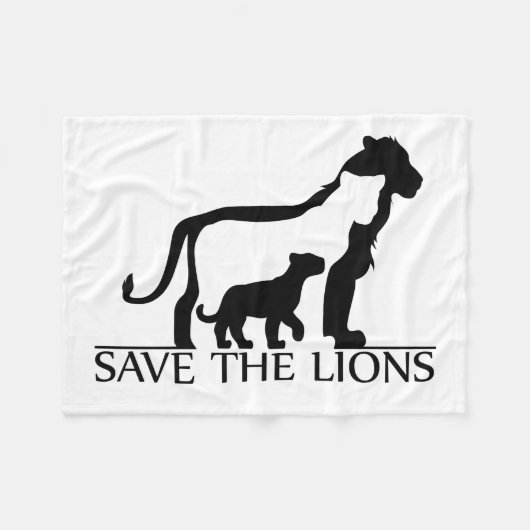 Couverture Polaire Sauvez les lions (Devant (Horizontal))