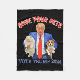 Couverture Polaire Sauvez Vos Animaux Votez Trump Élection Américaine