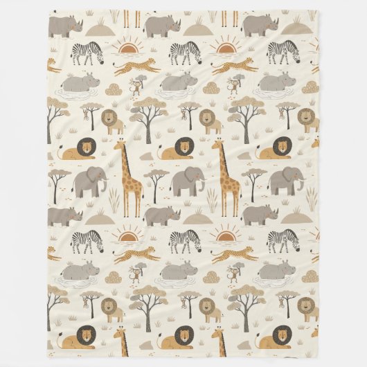 Couverture Polaire Savanna Sunrise Safari Pattern ID1259 (Devant)