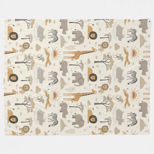 Couverture Polaire Savanna Sunrise Safari Pattern ID1259 (Devant (Horizontal))