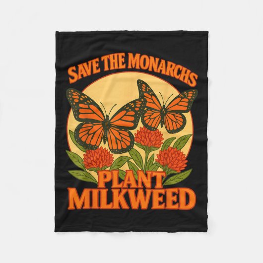 Couverture Polaire Save The Monarchs Plant Some Milkweed Butterfly Gi (Devant)