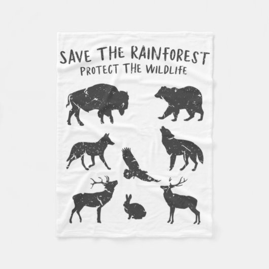 Couverture Polaire Save The Rainforest Protect The Wildlife Animal Gr (Devant)