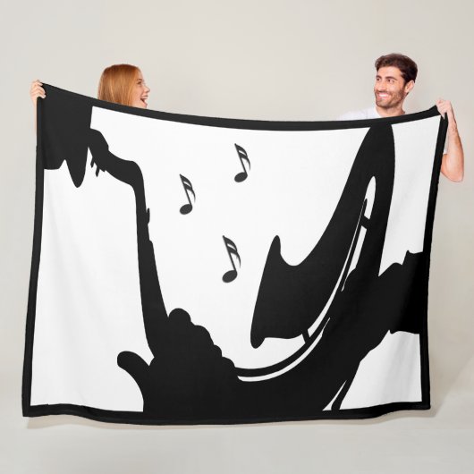 Couverture Polaire Saxophone surréaliste (En situation)