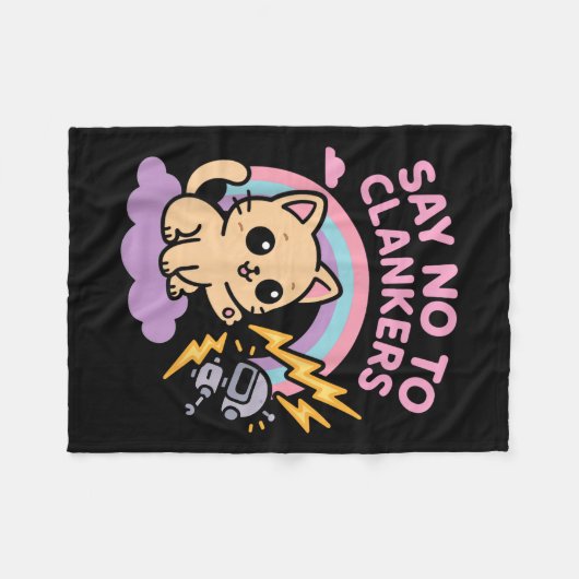 Couverture Polaire Say No To Clankers Anti Ai Robots Cute Kitten Rain (Devant (Horizontal))