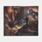 Couverture Polaire Scandale d'Halloween Citrouille (Devant (Horizontal))