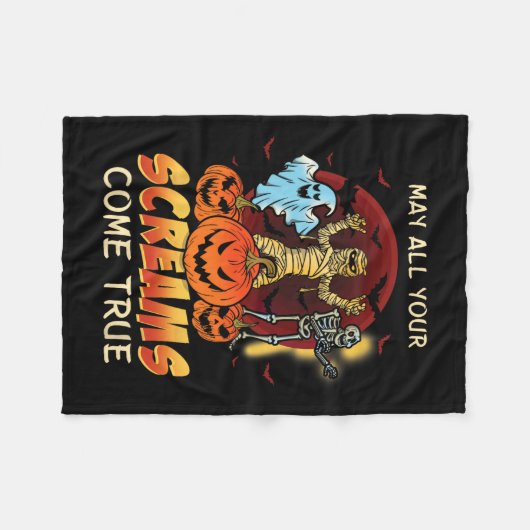 Couverture Polaire Scandale Skeleton Monstres Fantôme Funny Lazy Dépl (Devant (Horizontal))