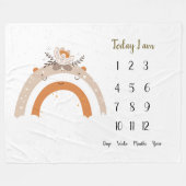 Couverture Polaire Scandi Arc en ciel Bébé 1ère année Jalon    (Devant (Horizontal))