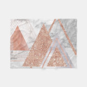 Couverture Polaire scandinave chic rose or géométrique marbre blanc (Devant (Horizontal))