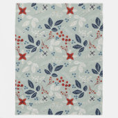 Couverture Polaire Scandinave Floral Folal Art Motif sans couture (Devant)