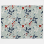 Couverture Polaire Scandinave Floral Folal Art Motif sans couture (Devant (Horizontal))