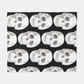 Couverture Polaire Scary Scull Black & White Pattern (Devant (Horizontal))
