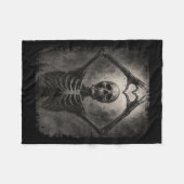 Couverture Polaire Scary Skeleton Hands Heart Sign Funny Halloween Co (Devant (Horizontal))
