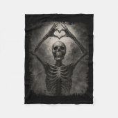 Couverture Polaire Scary Skeleton Hands Heart Sign Funny Halloween Co (Devant)