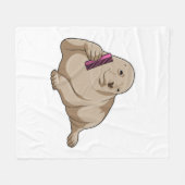 Couverture Polaire Sceau comme coiffeur avec peigne (Devant (Horizontal))