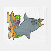 Couverture Polaire Sceau roi avec couronne (Devant (Horizontal))