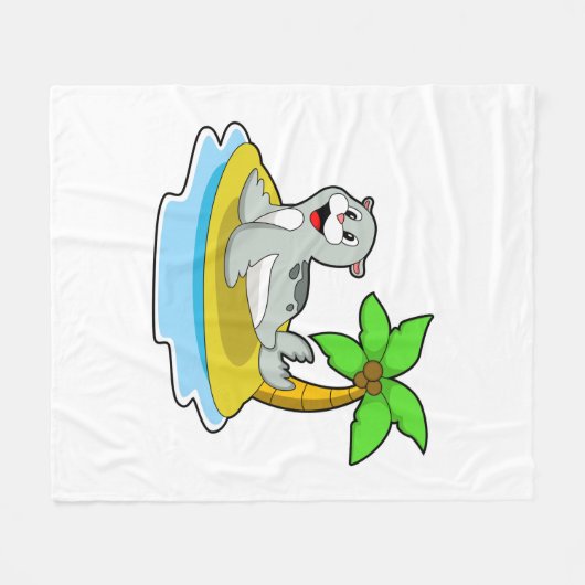 Couverture Polaire Sceau sur l'île (Devant (Horizontal))