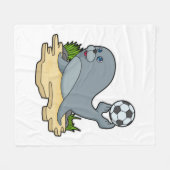 Couverture Polaire Sceller comme joueur de football avec Soccer (Devant (Horizontal))