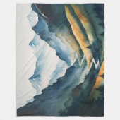 Couverture Polaire Scène Blue Tan Mountain (Devant)