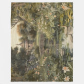 Couverture Polaire Scène botanique de cygnes dans un jardin anglais (Devant)