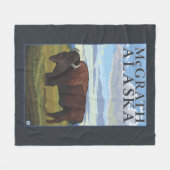 Couverture Polaire Scène de bison - McGrath, Alaska (Devant (Horizontal))