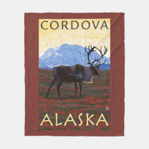 Couverture Polaire Scène de caribou - Cordova, Alaska