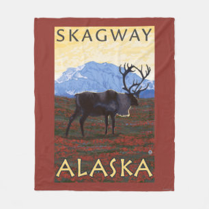 Couverture Polaire Scène de caribou - Skagway, Alaska