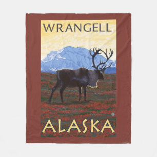 Couverture Polaire Scène de caribou - Wrangell, Alaska