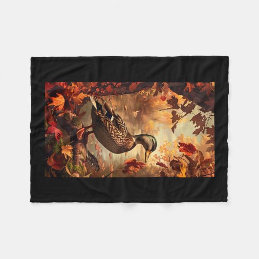 Couverture Polaire Scène de chasse Mallard Canard Canard Automne Faun (Devant (Horizontal))