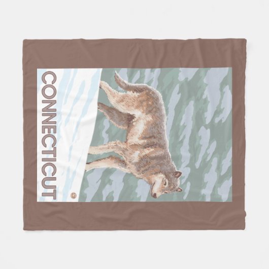 Couverture Polaire Scène de ConnecticutWolf (Devant (Horizontal))