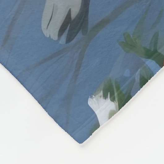 Couverture Polaire Scène de fête de Noël de chat noir (Coin)