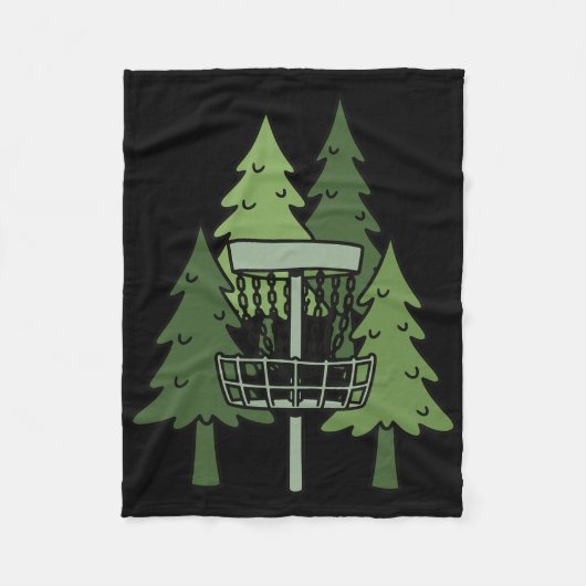 Couverture Polaire Scène de golf discal forestier drôle  (Devant)