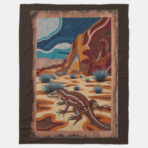 Couverture Polaire Scène de la faune sauvage australienne de Lizard