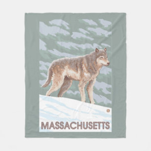 Couverture Polaire Scène de MassachusettsWolf