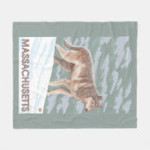Couverture Polaire Scène de MassachusettsWolf (Devant (Horizontal))