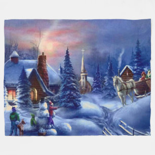 COUVERTURE POLAIRE SCÈNE DE NOËL