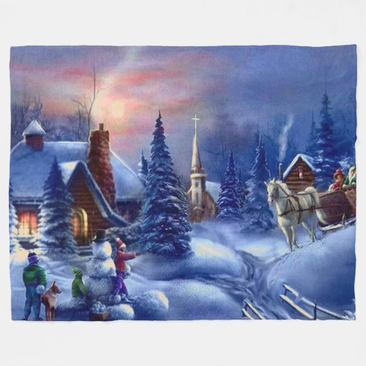 COUVERTURE POLAIRE SCÈNE DE NOËL (Devant (Horizontal))