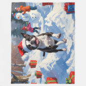 Couverture Polaire Scène de Noël du festival Terrier de Boston (Devant)