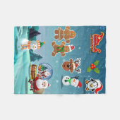 Couverture Polaire Scène de réveillon de Noël (Devant (Horizontal))